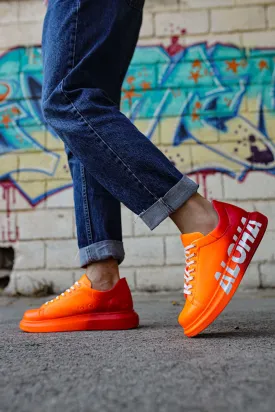 Orange Graffiti Sneaker CH404