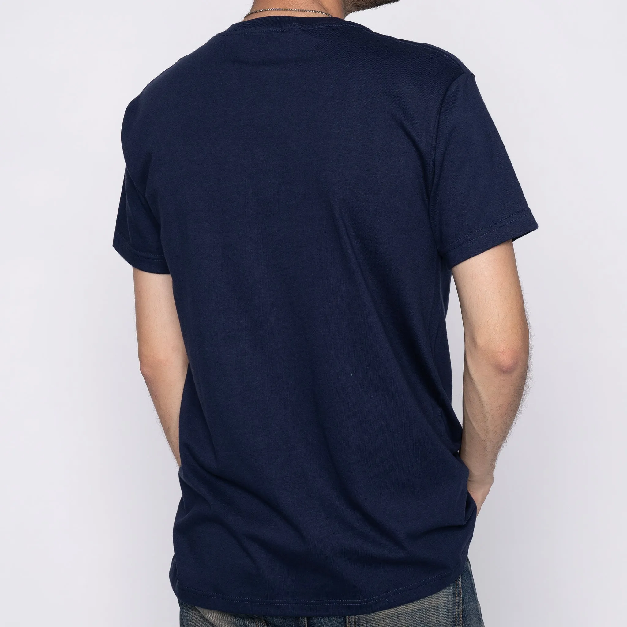 Pocket Tee - Navy   Bandana Cloth - Brown