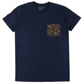 Pocket Tee - Navy   Bandana Cloth - Brown