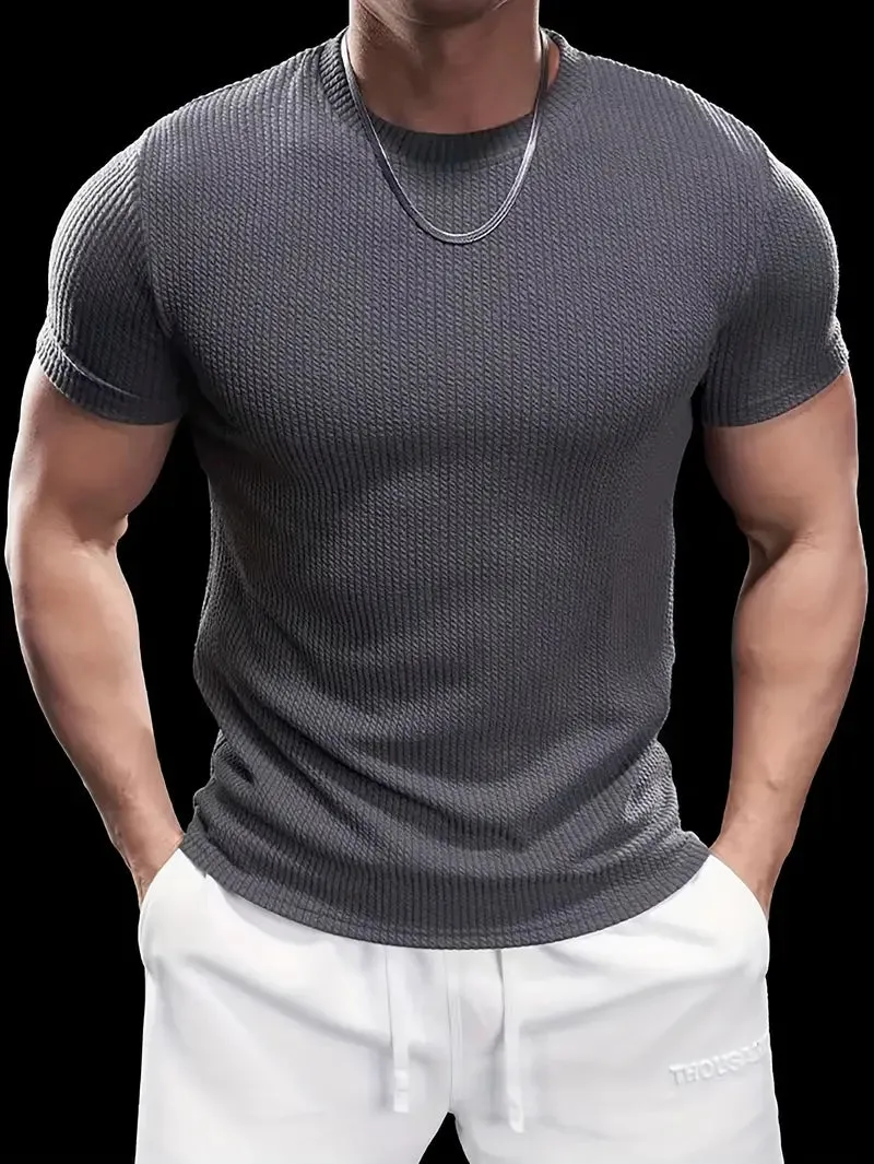 Premium Textured Round Neck T- Shirt