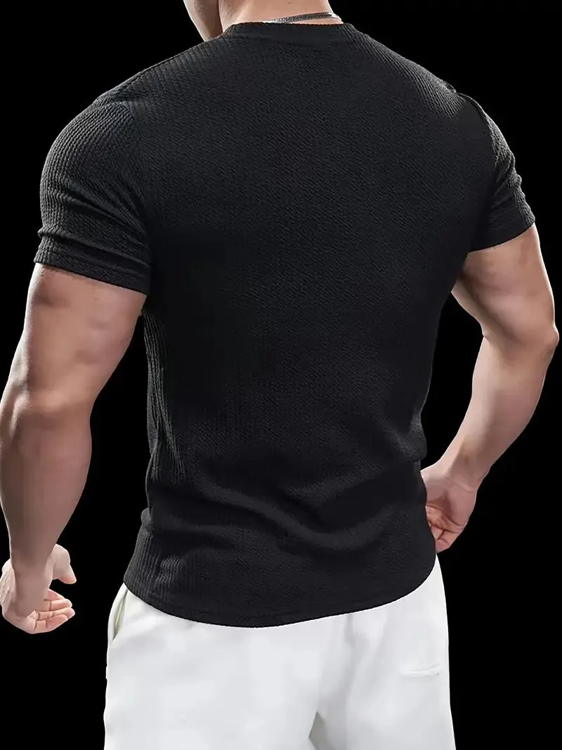 Premium Textured Round Neck T- Shirt