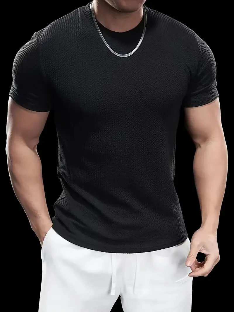 Premium Textured Round Neck T- Shirt