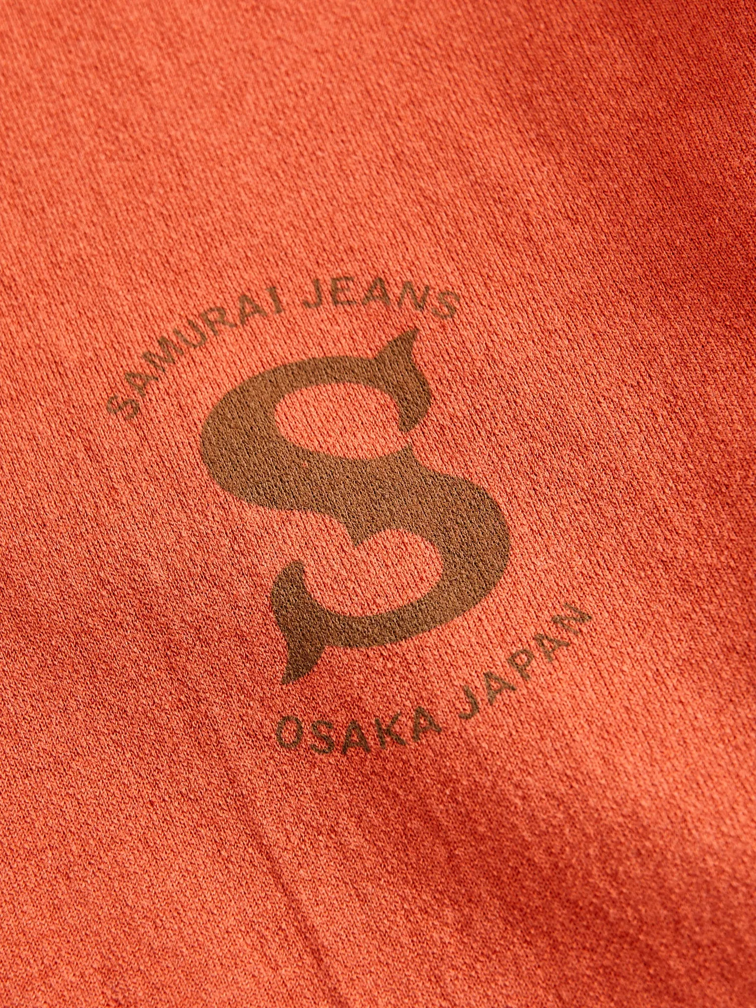 "Ranji" Inlay Loopwheel T-Shirt in Orange Red