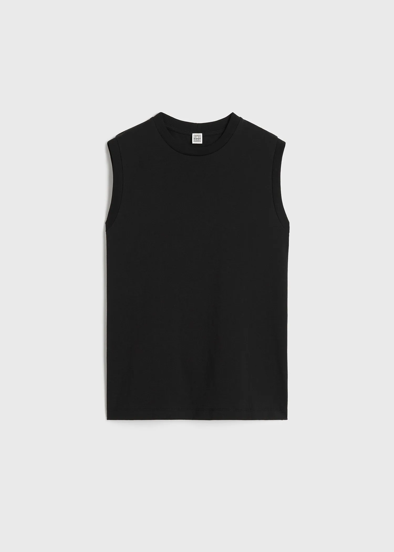 Relaxed sleeveless tee black