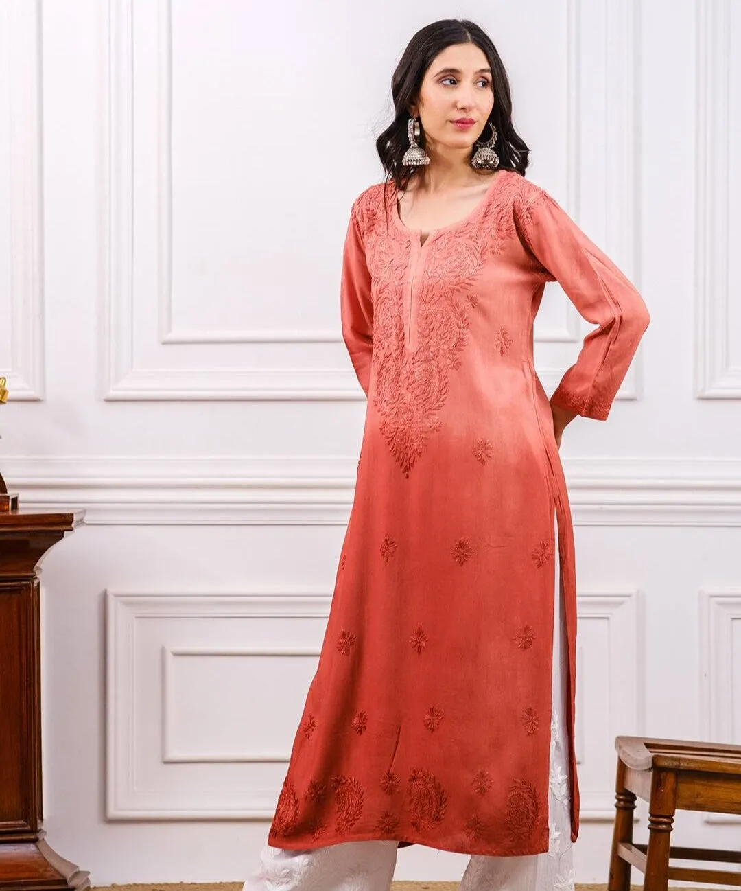 Riva Ombre Chikankari Kurti