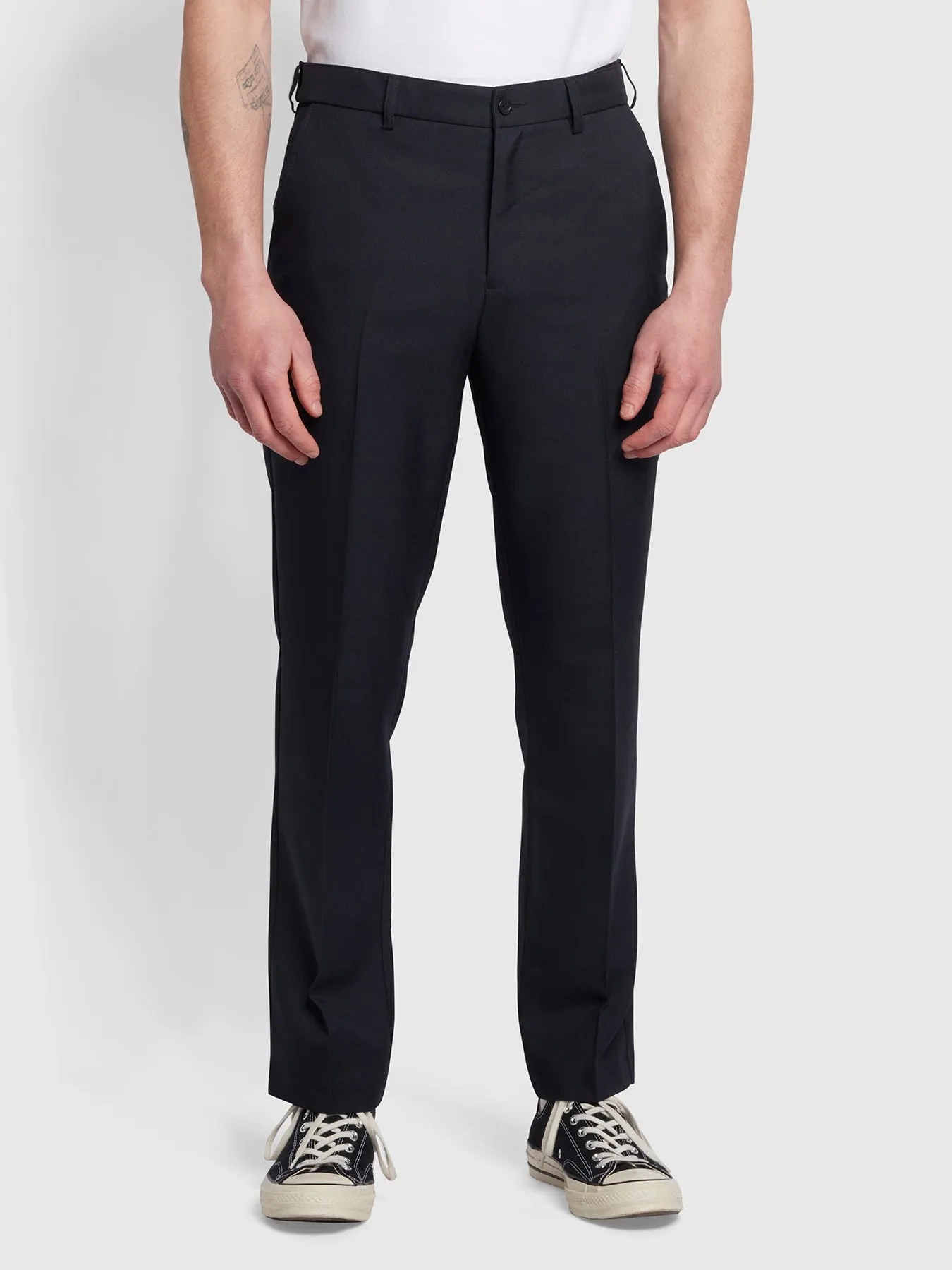 Roachman Flexi Waist Trousers In Navy