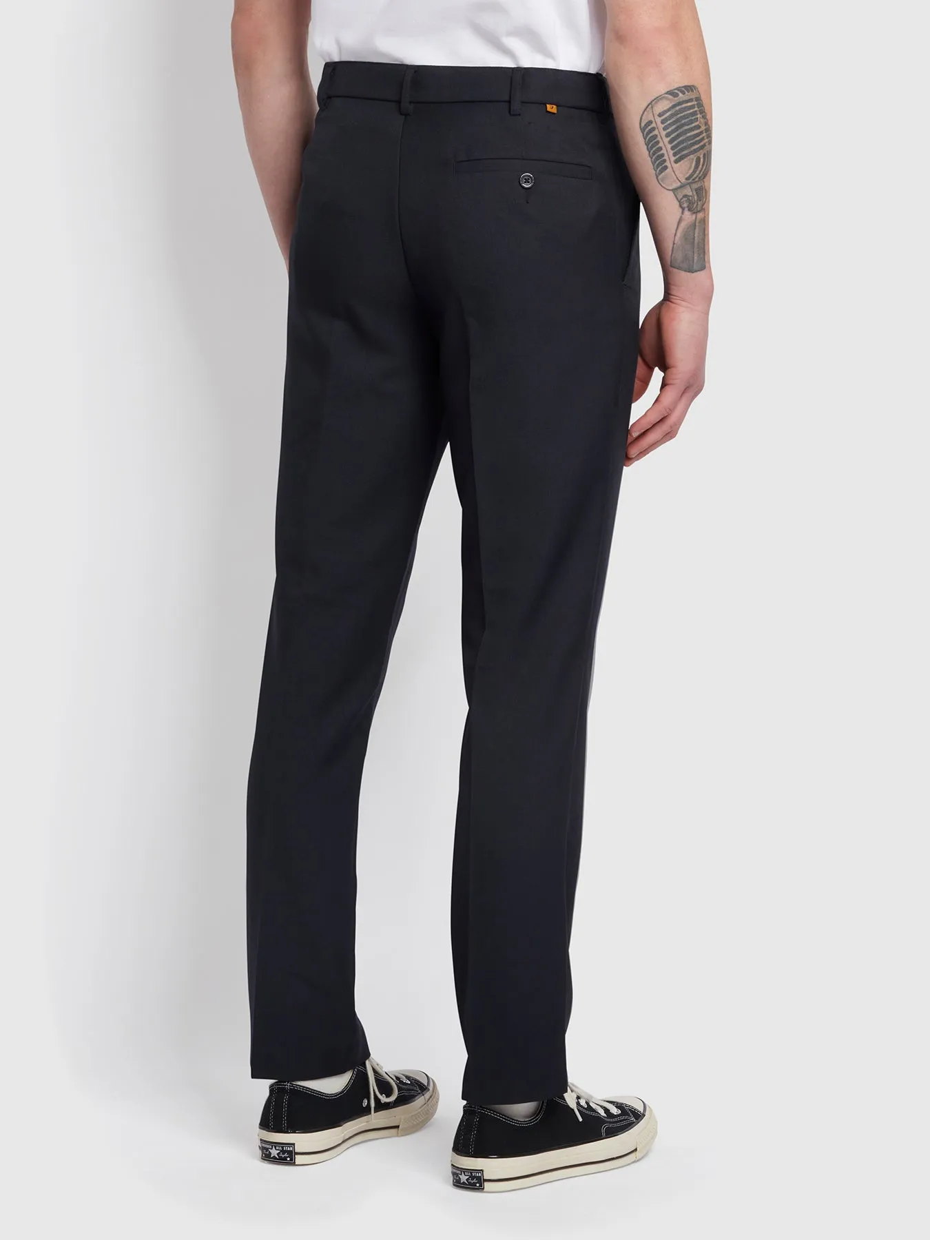 Roachman Flexi Waist Trousers In Navy