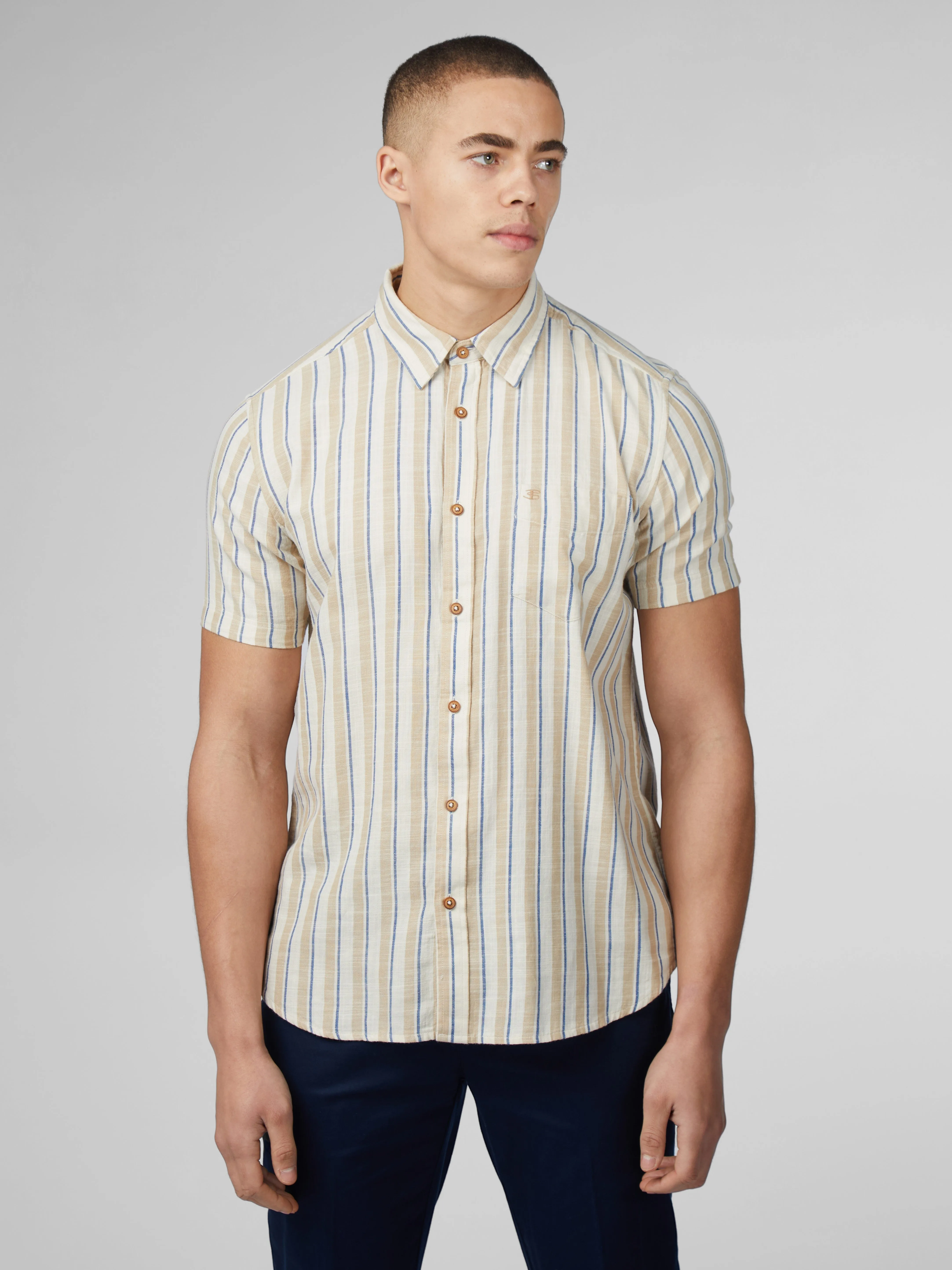 Signature Mod Stripe Shirt - Fog