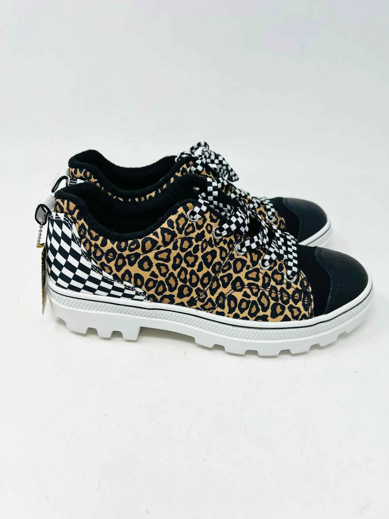 Skechers Size 6.5 Bk/Br/Wh Blocked Animal Print NEW Shoes Sneakers