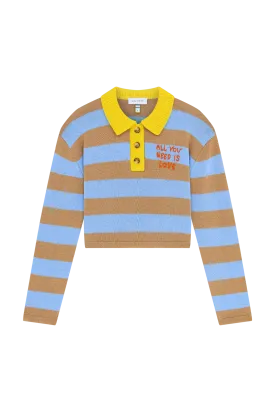 Striped Knit Polo Shirt