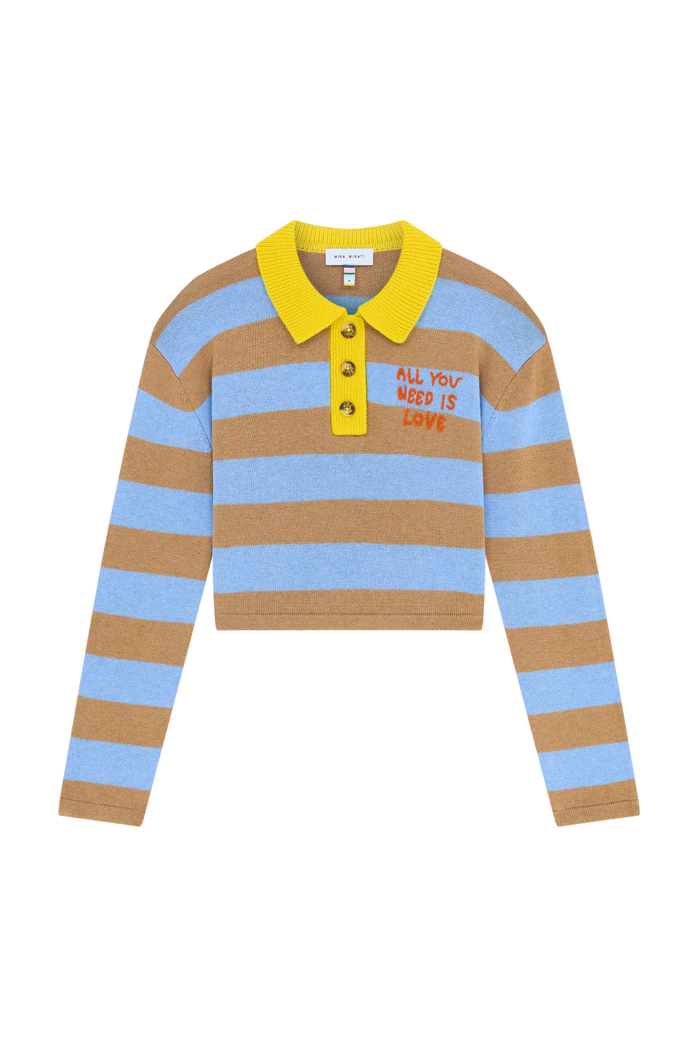 Striped Knit Polo Shirt