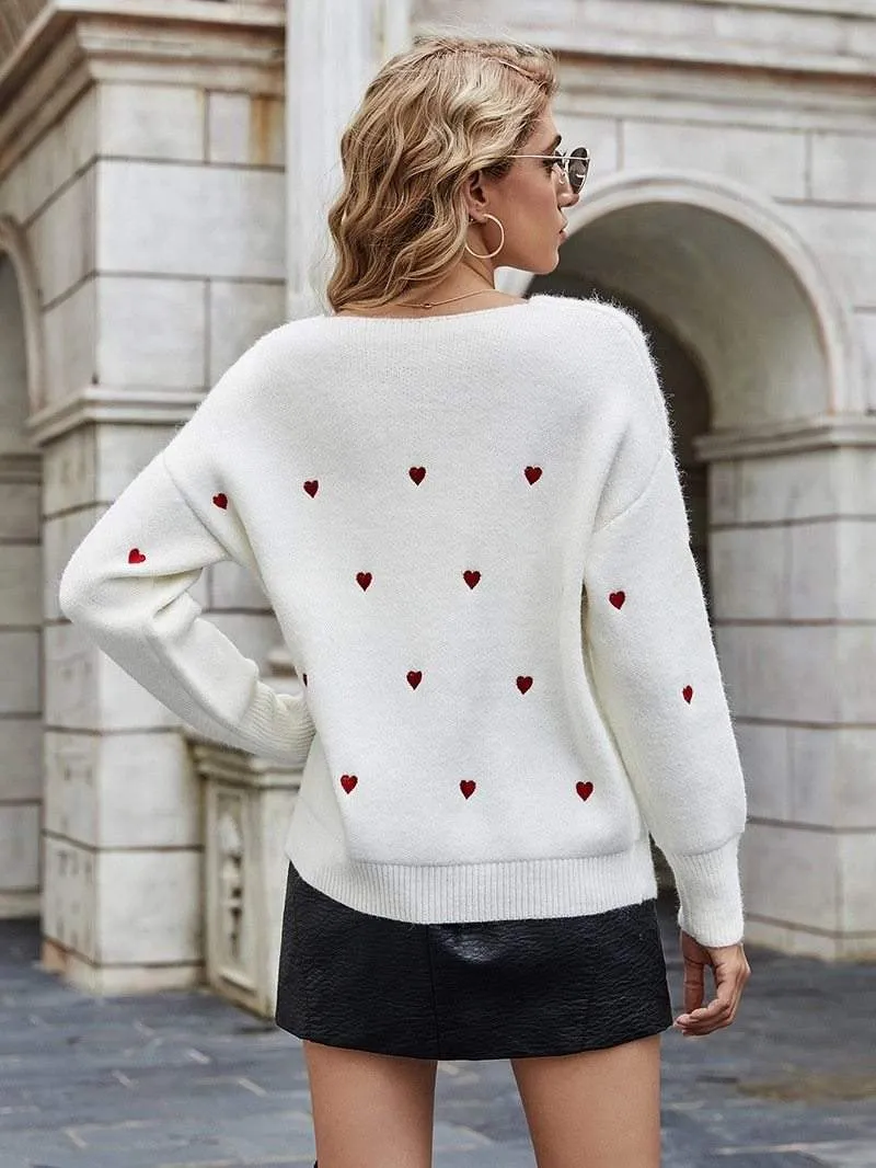 Sweet Heart White Jumper