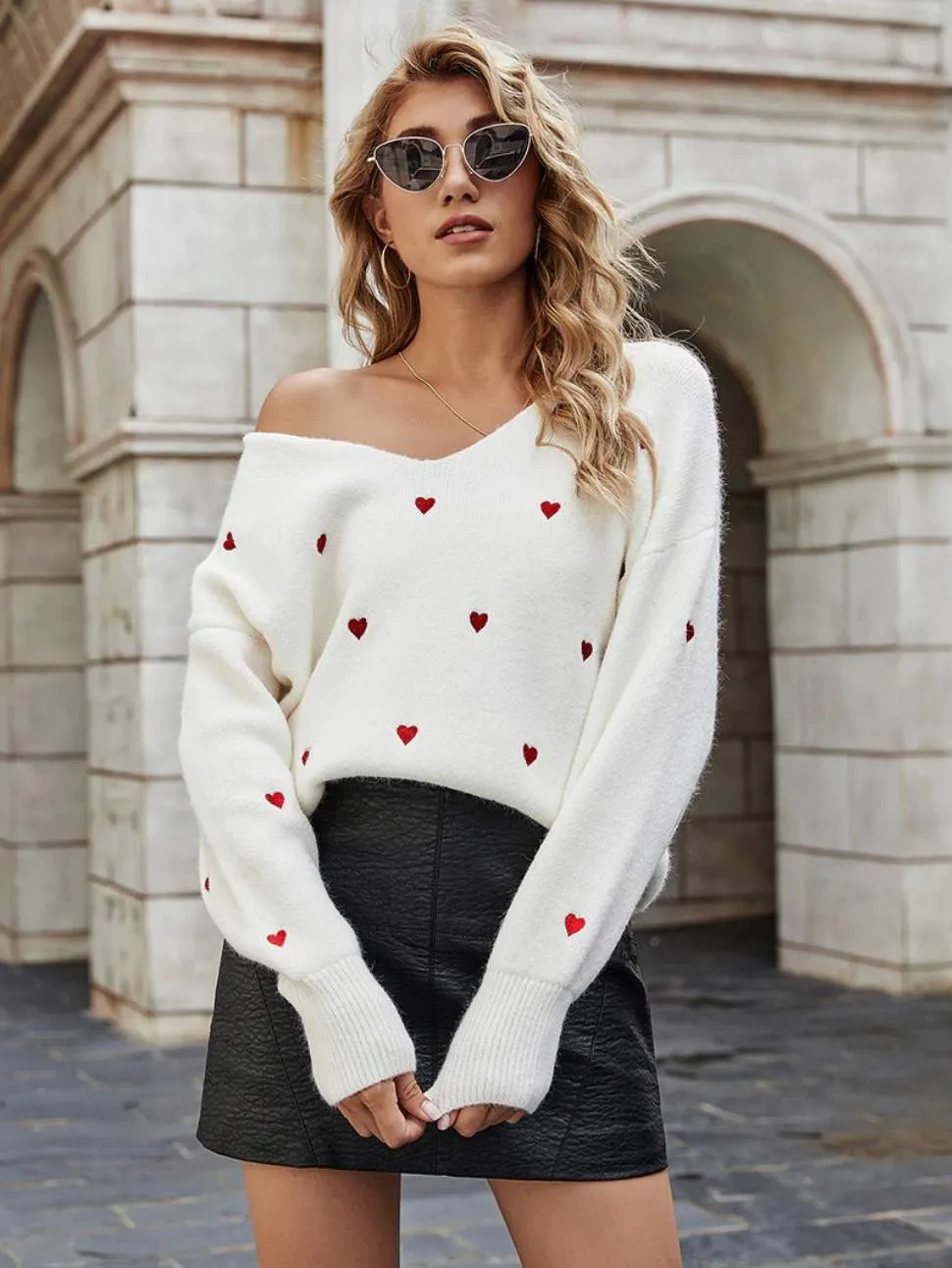 Sweet Heart White Jumper