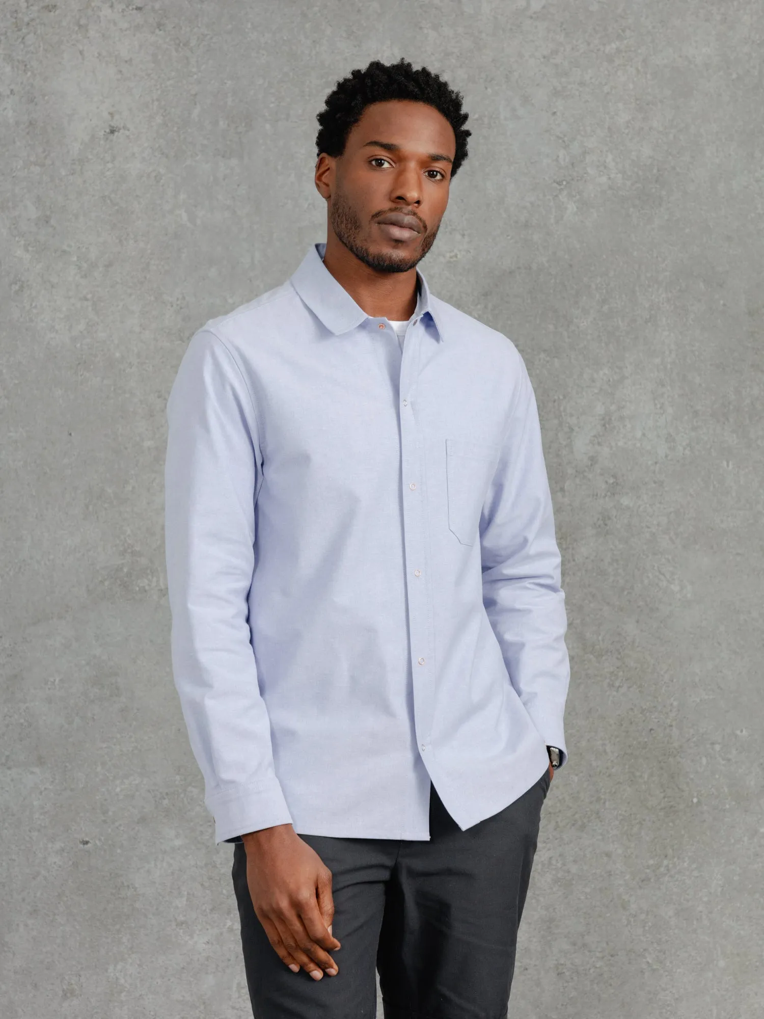 The Cotton Studded Overshirt - Azure