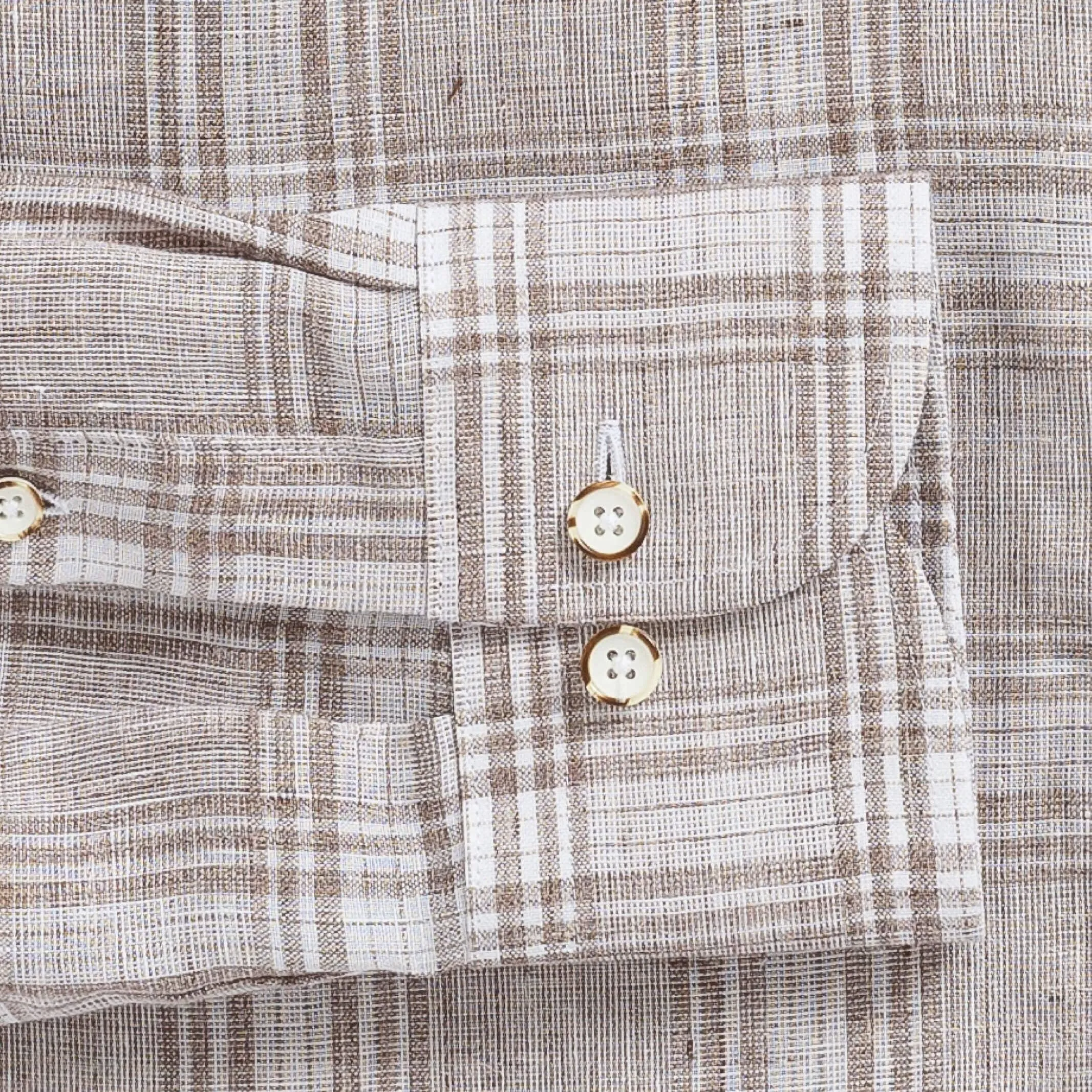 The Soft Brown Monti Rennie Linen Custom Shirt