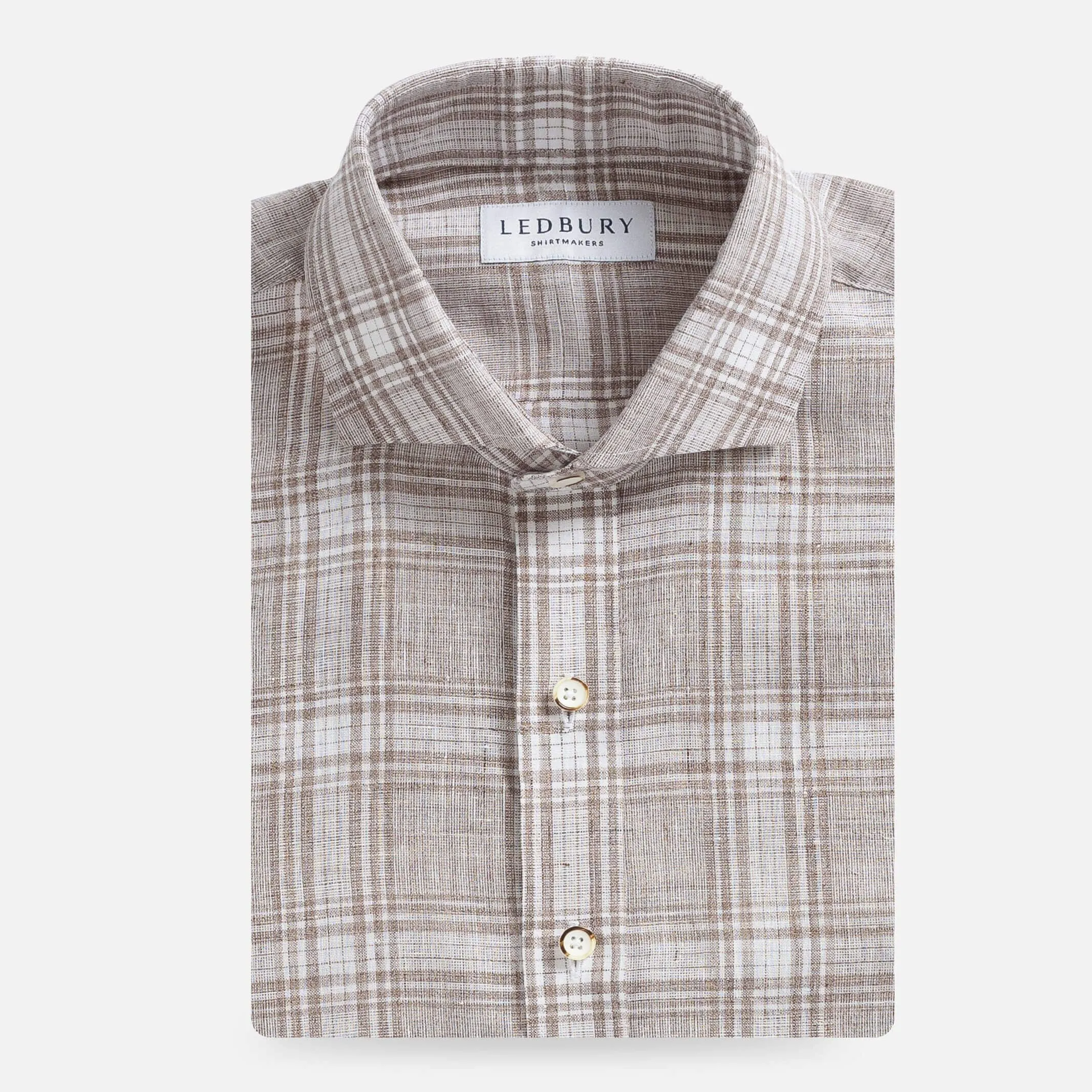 The Soft Brown Monti Rennie Linen Custom Shirt