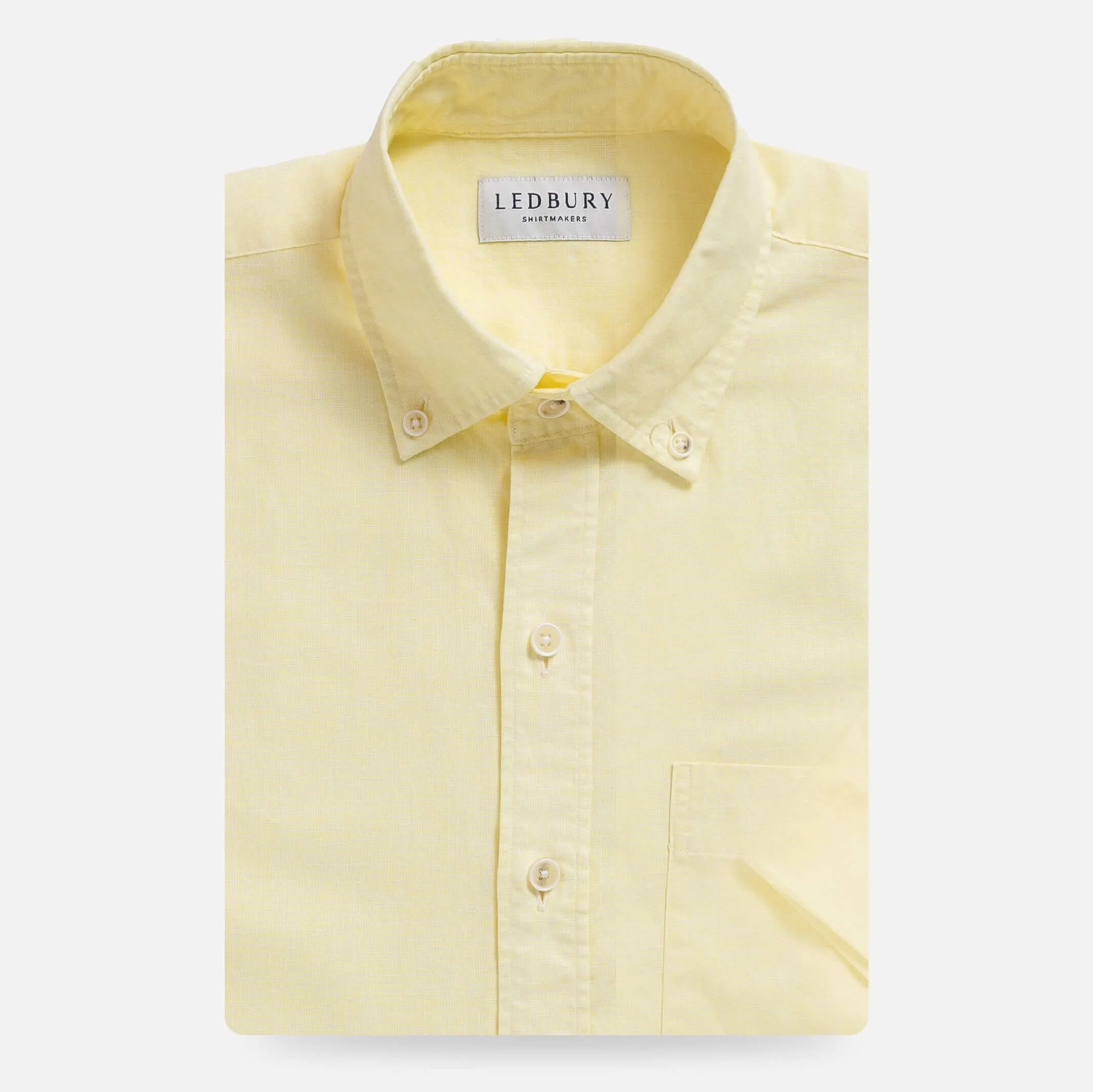 The Yellow Short Sleeve Barretto Cotton Linen Custom Shirt