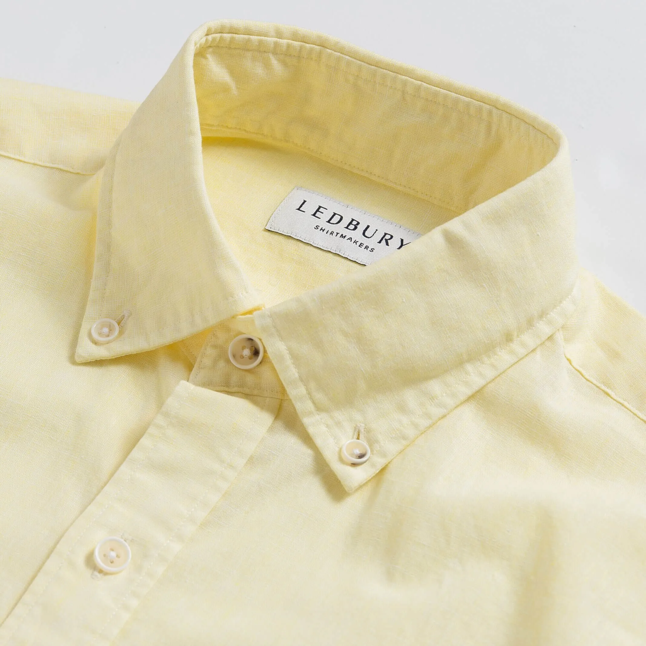 The Yellow Short Sleeve Barretto Cotton Linen Custom Shirt