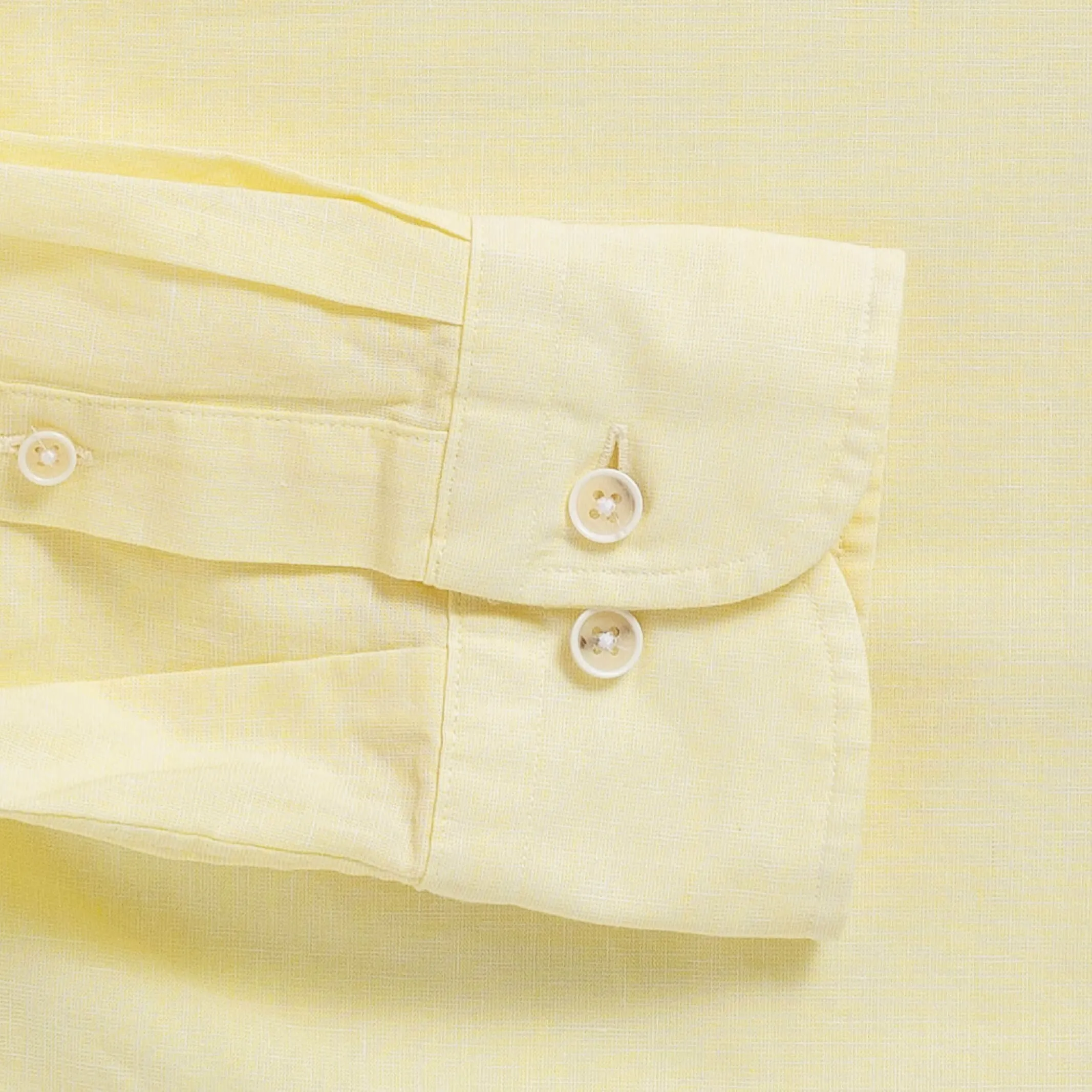 The Yellow Short Sleeve Barretto Cotton Linen Custom Shirt