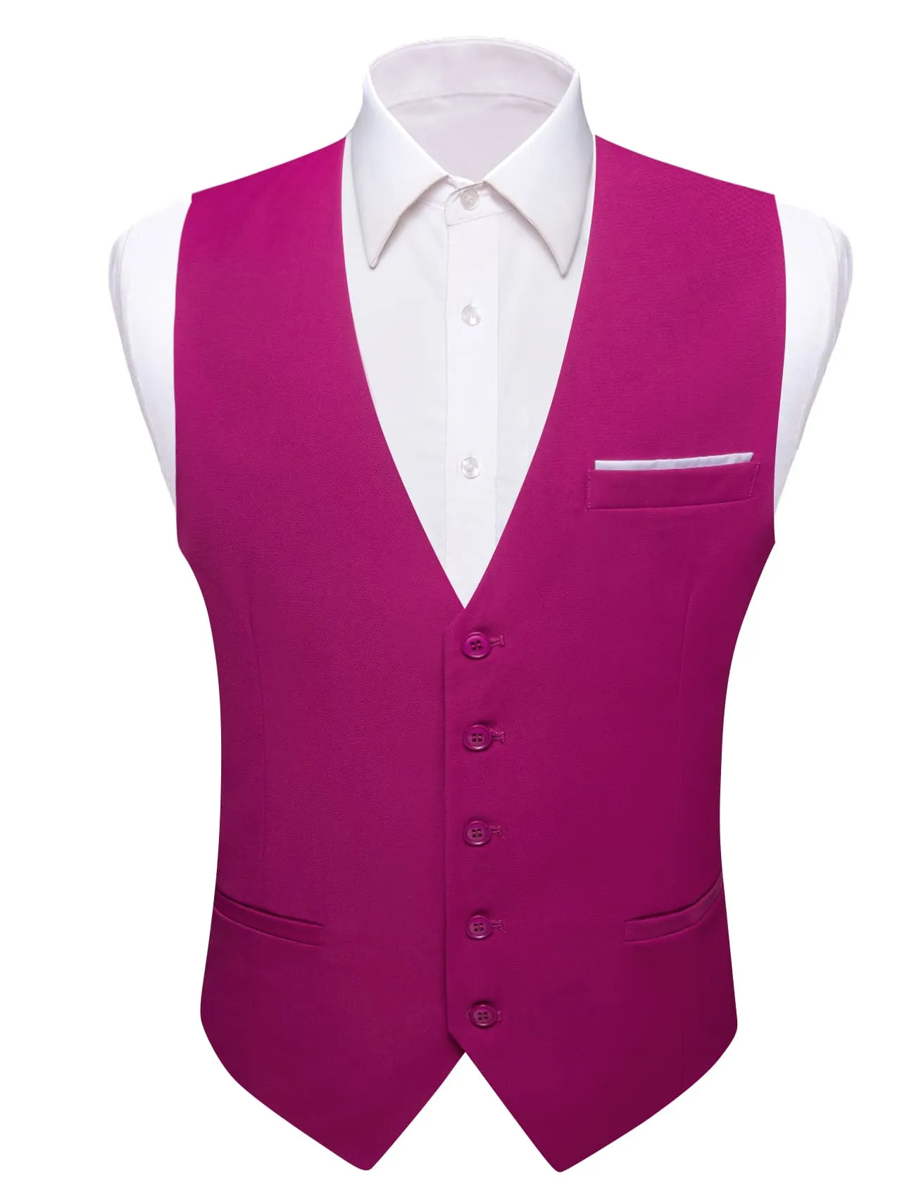 Ties2you Work Vest Jazzberry Jam Pink Solid Button Silk Mens Dress Vest Jacket Fashion