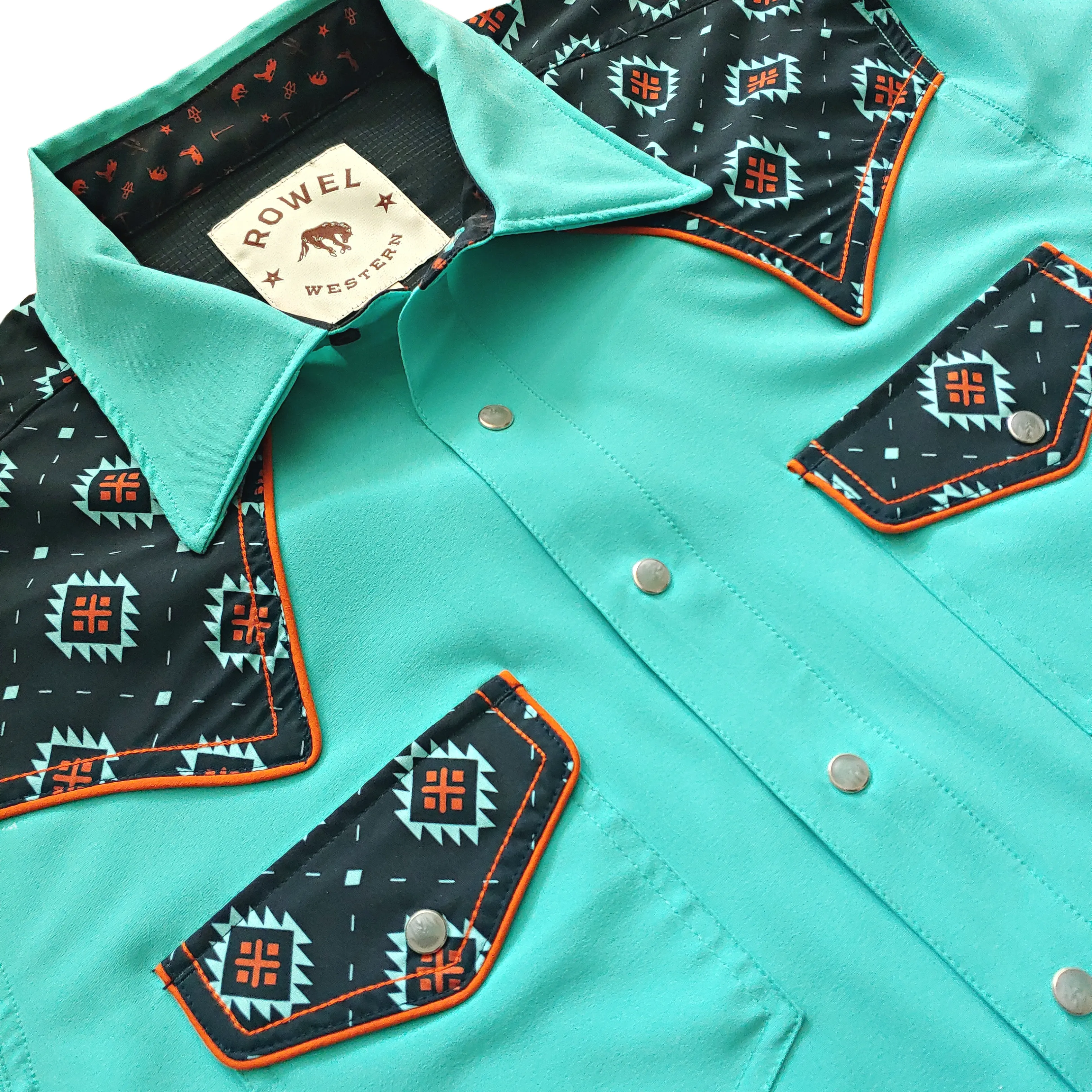 Turquoise / Western Jewel Short Sleeve Performance Western Shirt