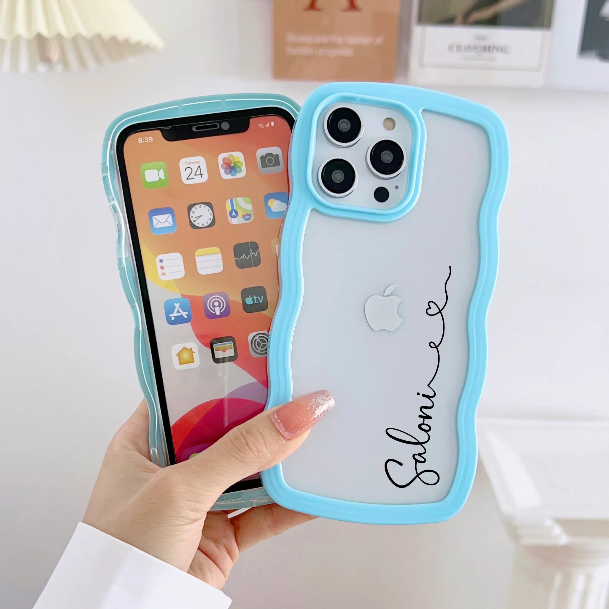 Wawy Style Customised Silicon Case for iPhone  ( Sea Blue )