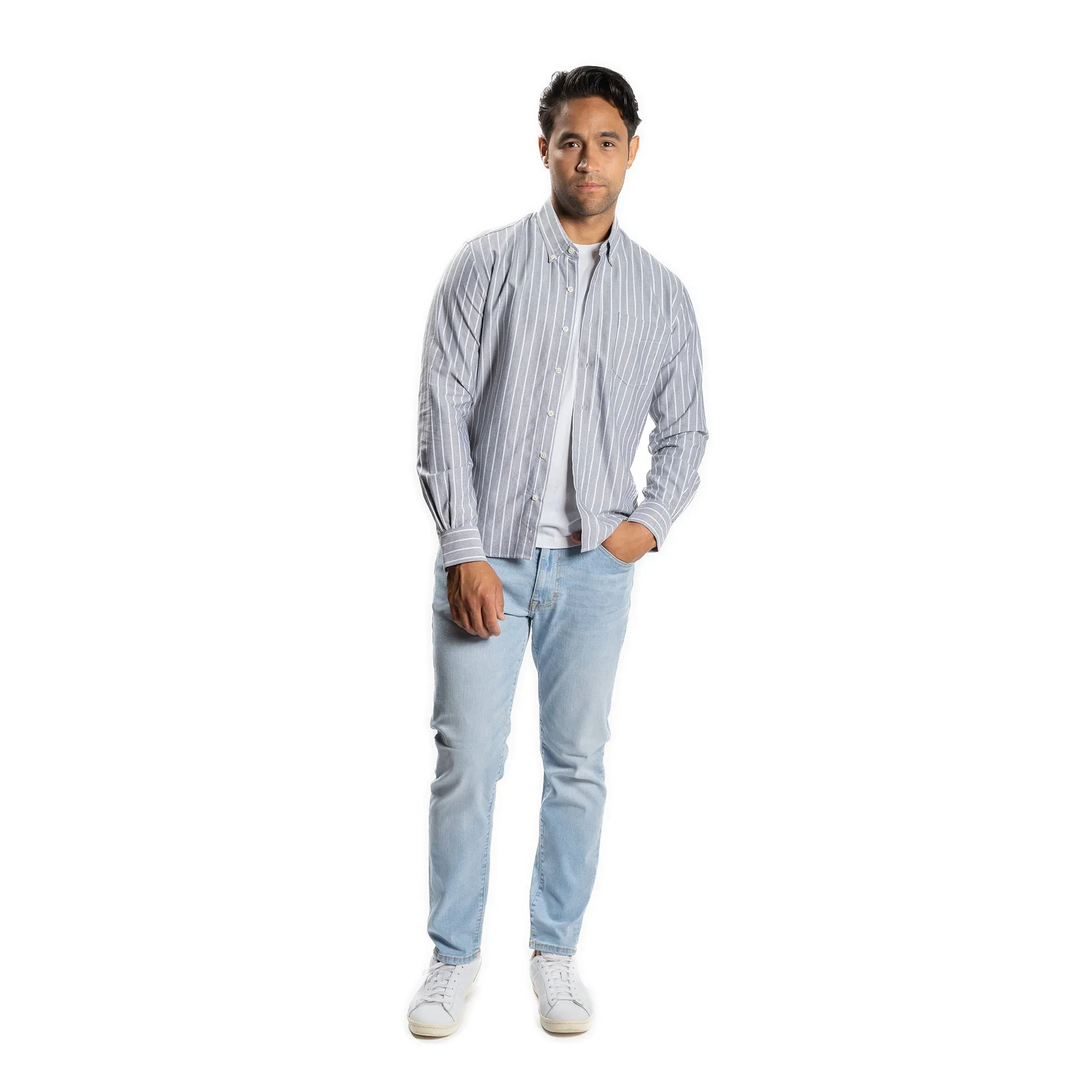 Weekend Oxford Standard Fit - Grey Stripe