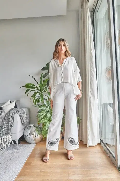 White Embroidered Shirt