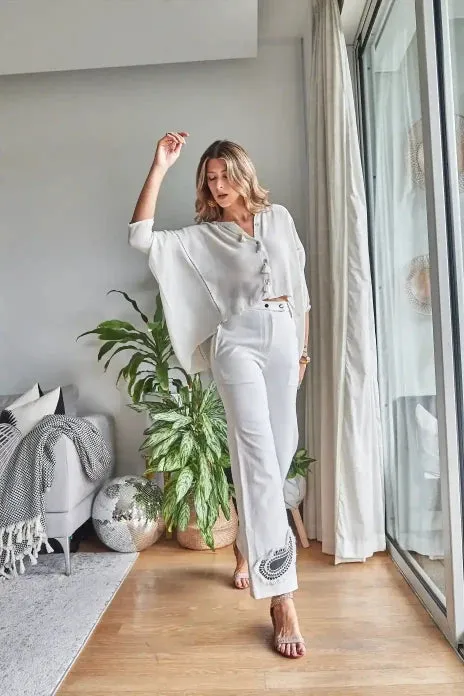 White Embroidered Shirt