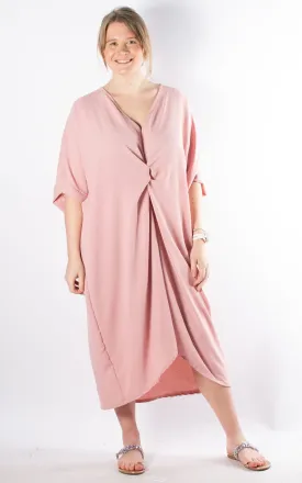 Whoopi V-neck Dress | Dusky Pink