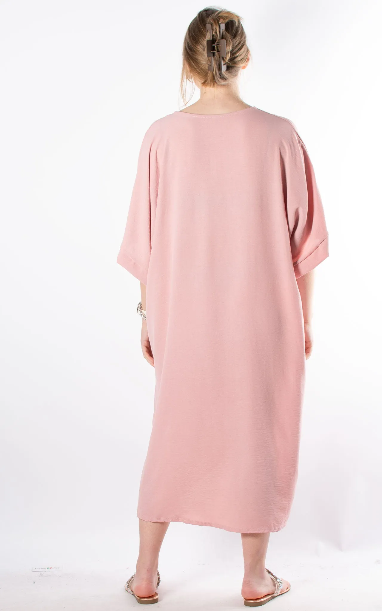 Whoopi V-neck Dress | Dusky Pink