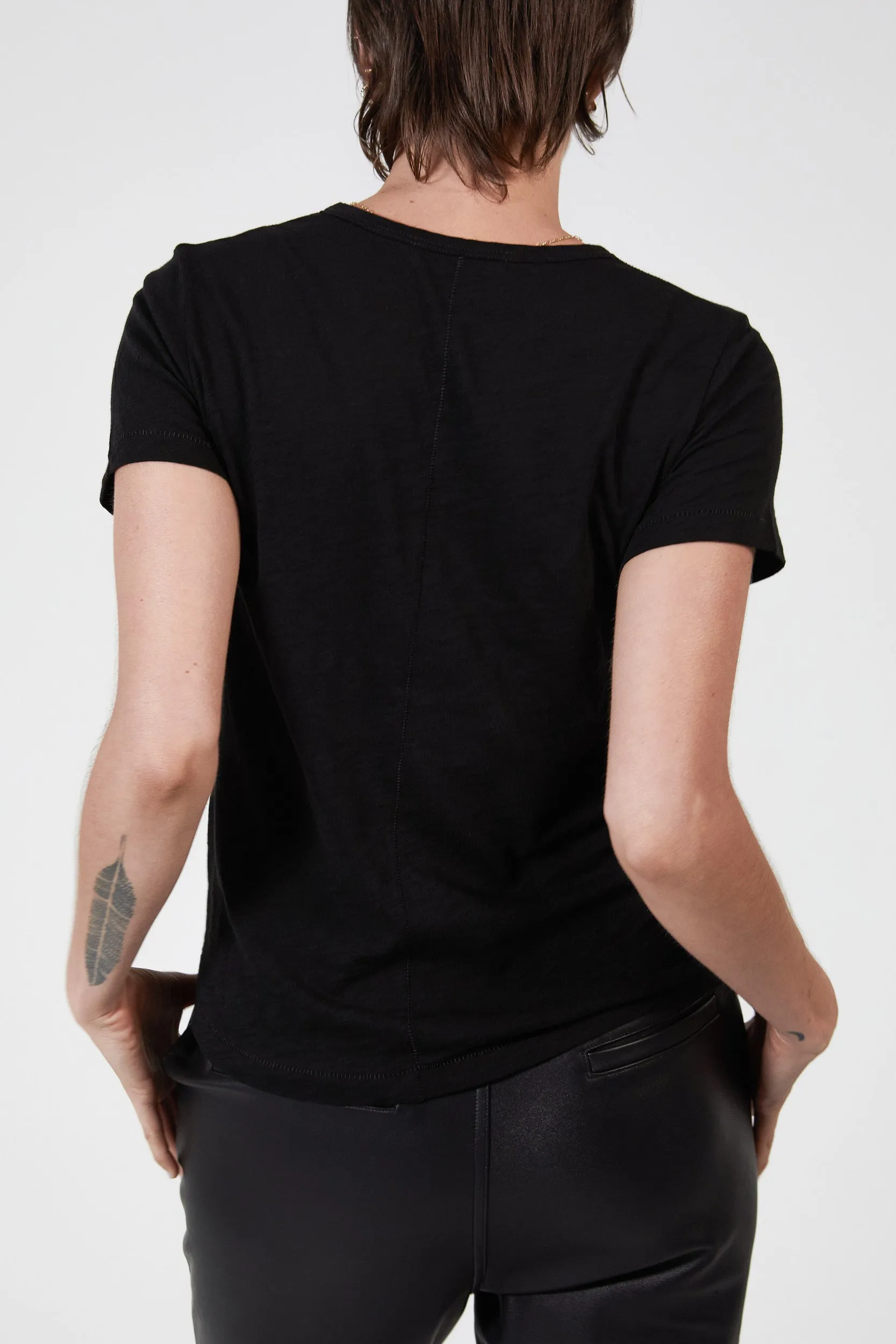 ZEPHYR SLUB TEE - BLACK