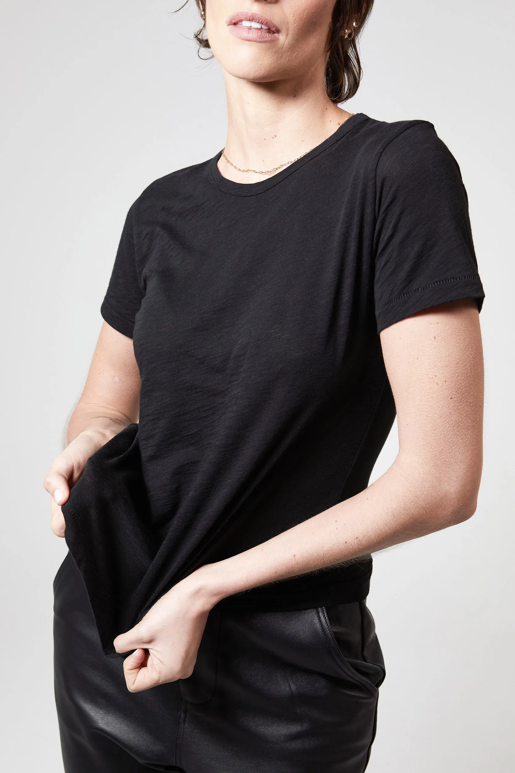 ZEPHYR SLUB TEE - BLACK