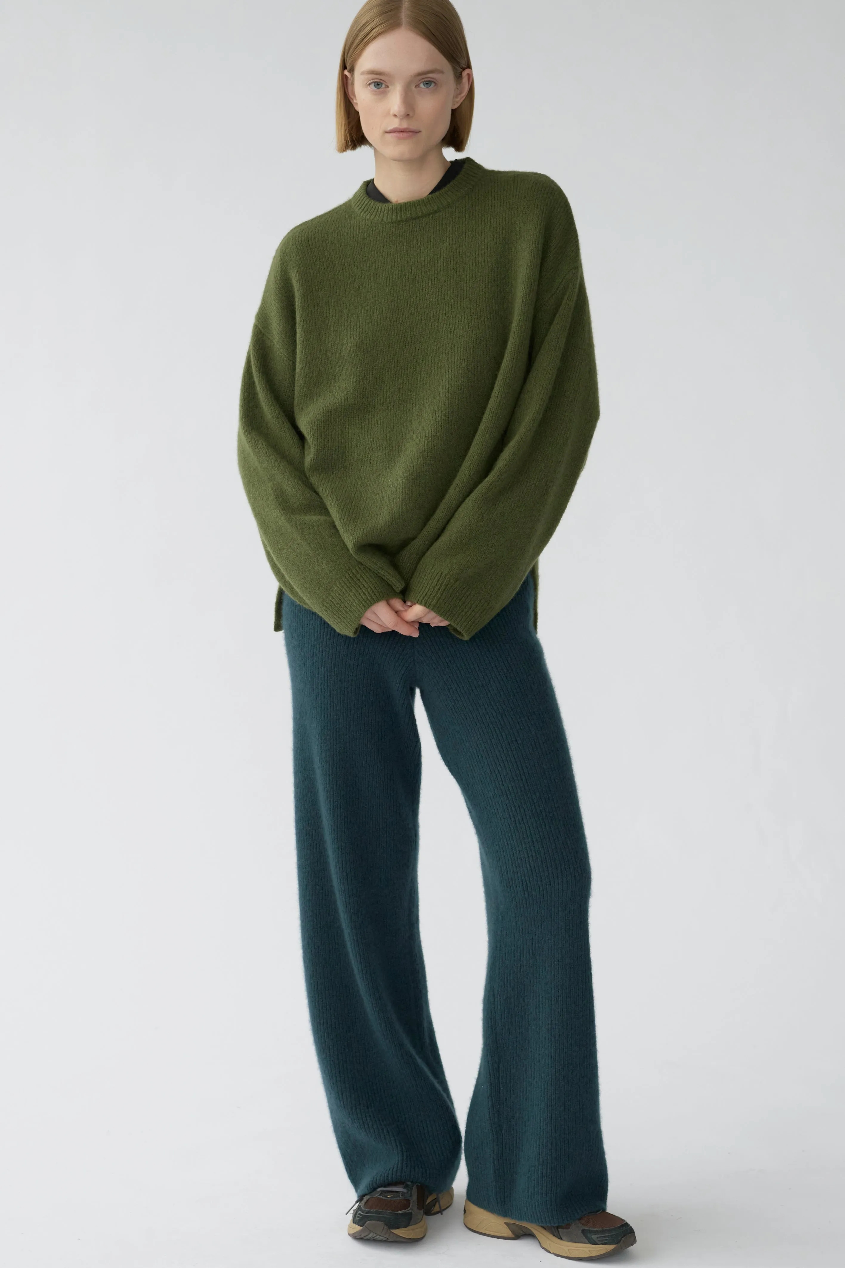 ZIGGA KNIT PANTS - JADE GREEN - SILK/CASHMERE